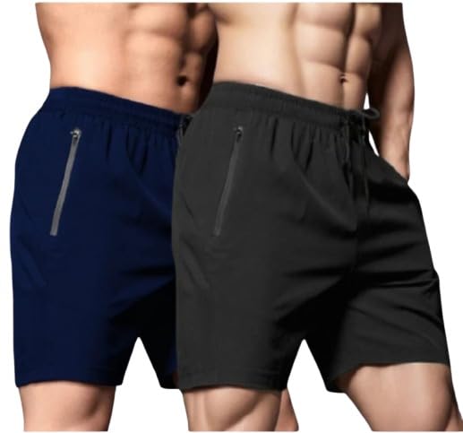Boxer Shorts for Men |Regular Fit Ultralight All Day Polyester Short with Two Side Zipper Pockets (C22)
