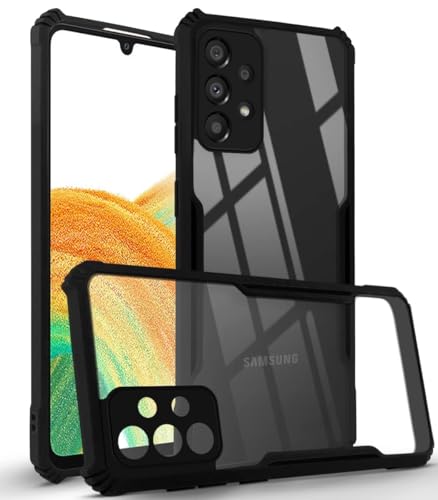 Image of Jkobi Back Case Cover for Samsung Galaxy A33 5G (Polycarbonate Clear Panel with Shockproof | Professional Black)