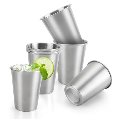 YKUKIZEE 8 Pcs Stainless Steel Cups 350 ml, Stainless Steel Tumbl...