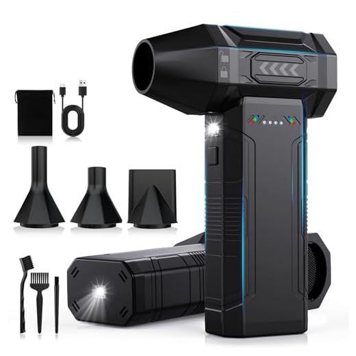 CCmall Aire Comprimido Limpieza PC, 200000 RPM Soplador de Aire Potente Presión MAX 300g, Compressed Air Duster con Luz LED, 4 Boquillas para Computadora Coche Oficina Exterior Casa Colchón de Aire