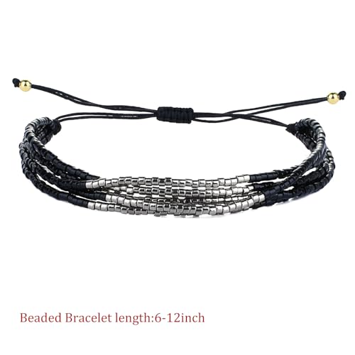 Image of KELITCH Layered Miyuki Beads Bracelets Adjustable Strand Bracelets Bangles Bohemian Style Summer