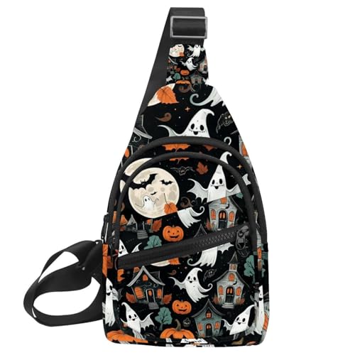 Mochila cruzada Helloween Pumkins multicolor de 30x18x4cm