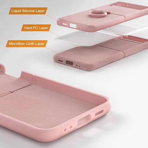 Image of MIDOS Back Cover Compatible with Samsung Z Flip 4 Silicone Case Full Protection Shock Proof Case for Samsung Galaxy Z Flip 4 (Sand Pink)
