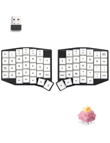 Amazon | YIVU 64キー ワイヤレス 左右分離型メカニカルキーボード 2.4