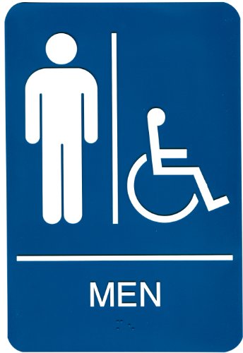 Headline Sign 8358 Wheelchair Accessible Men's Restroom ADA Sign with Grade 2 Braille and Tactile Graphics, 6