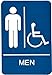 Headline Sign 8358 ADA Wheelchair Accessible Men's Restroom Sign with Tactile Graphic, 6 Inches by 9 Inches, Blue/White