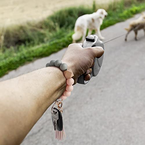 Yuoros Key Chains Women, Wristlet Bracelet Silicone Beads Bangle Car Key Holder For Gift (Pink) #TOP5