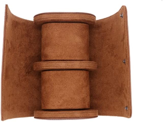 Amazon Brand - Eono Leather Watch Roll Travel Case, 2 Slots Watch Box Retro PU Leather Storage Organizer and Display Holder, Jewelry Storage Box for Watch Accessory (2 Slot, Brown)