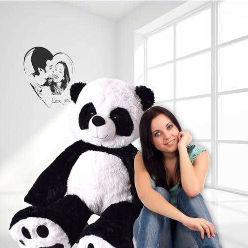 TE-Trend XXL Panda Kuscheltier Bär Teddybär 100 cm, Hochwertiges Plüsch, EIN tolles Geschenk für Kinder und Erwachsene, Riesen Teddy für EIN unvergleichliches Kuschelvergnügen und liebevolle Momente