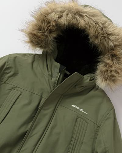 Eddie Bauer Boys' Winter Coat – Waterproof Heavyweight Down Parka Jacket With Faux Fur Hood (3-20), Size 10-12, Olive #TOP5