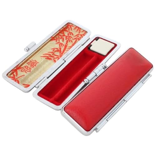 印鑑ケース 2本収納 訂正印・認印・銀行印用 (6mmと10.5mm/12mm対応) 朱肉付き 赤色 ST枠 ケンローWケース