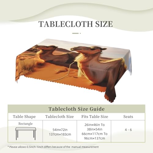 Nappe rectangulaire lavable Rest chameaux 137x183 cm pour table de style rustique - 7