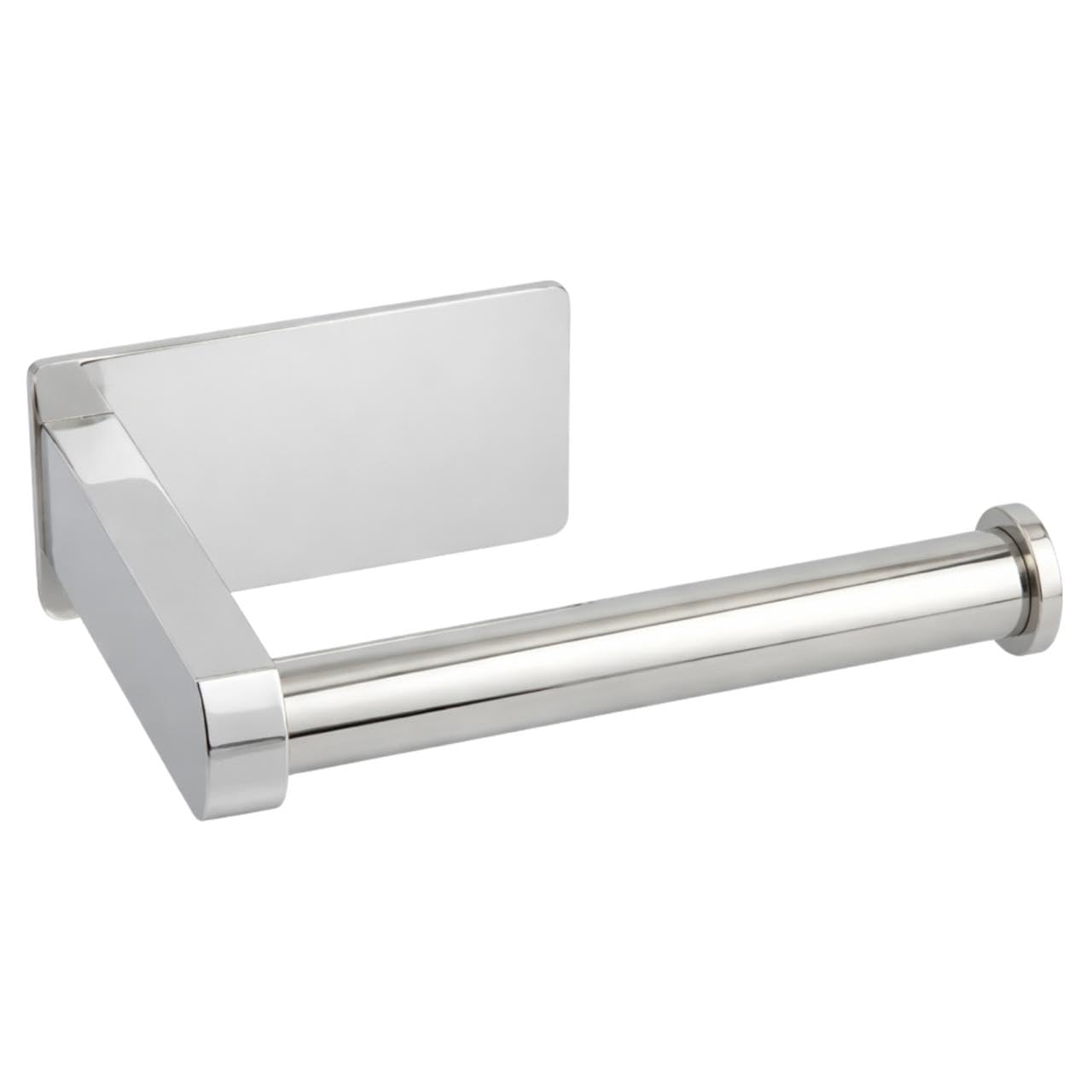 Self Adhesive Toilet Roll Holder Wall Mounted, 304 Stainless Steel Toilet Paper Holder No Drilling Stick on Loo Roll Holder Strong Adhesive Waterproof Rustproof - Chrome Silver