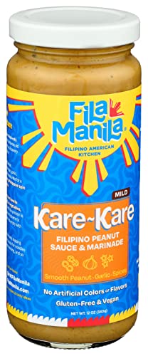 Fila Manila Kare-Kare – Filipino Peanut Simmer Sauce & Marinade – Savory Peanut, Garlic, & Onion, 12 Oz Jar, No Sugar Added, No Msg Added, Vegan, Gluten Free, Dairy Free, As Seen On Tiktok #TOP4
