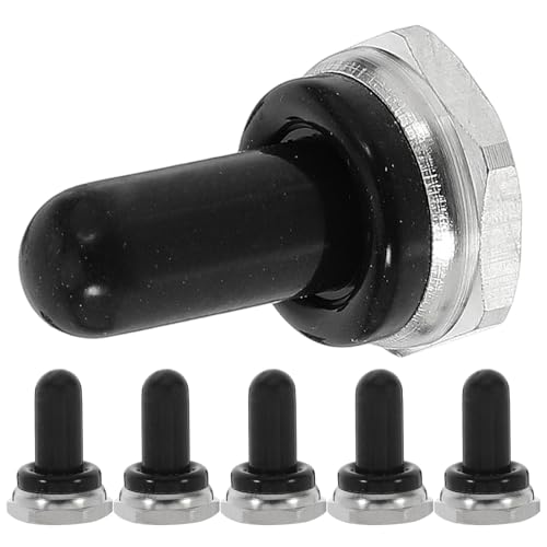 Image of 6pcs MM Black Silicone Toggle Switch Cap for Panels and Toggles