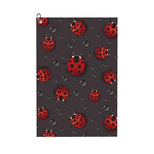 Nuzjahu Red Ladybugs Large Golf Towels 24