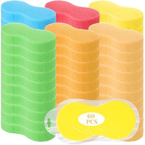 Image of Vesici 60 Pcs Large Wash Sponge for Field Day Car Wash Water Games Large Car Sponge for Household Cleaning and Water Games