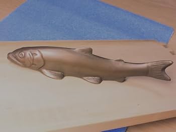 Amazon.co.jp: 鮎あゆ書鎮金属製置物香魚文鎮オブジェ若鮎銅器