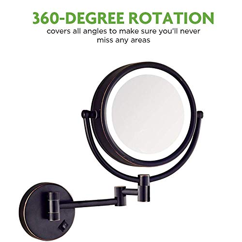 Miroir de maquillage mural haut de gamme 8,5 pouces avec rotation 360° - 5