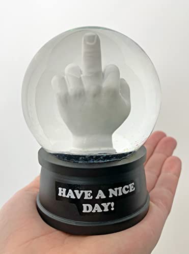 Kwirkworks Have a Nice Day Snow Globe | Funny Joke Gift Perfect for Anyone | Hand Painted, Made from Glass and Poly Resin Material | 4.5x2.75 Inches, 15 Ounces - Thumbnail 5