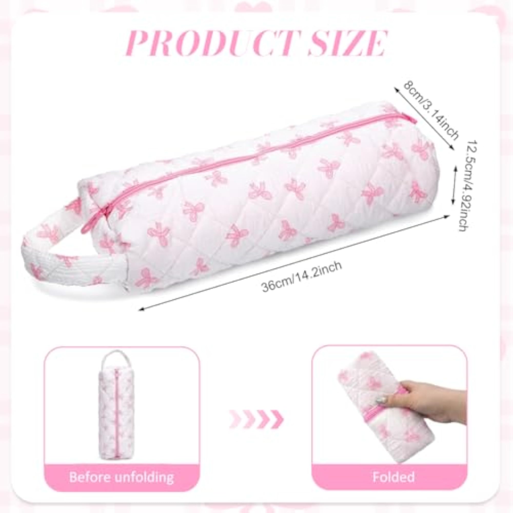 Quilted Hair Dryer Storage Bag, Zipper Closure