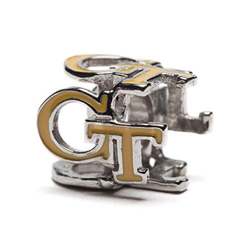 Georgia Tech Charm | Gt Yellow Jackets - Gold Colored Block Gt 4-Sided Charm | Officially Licensed Georgia Tech Jewelry | Georgia Tech Ramblin Wreck | Gt Jewelry | Gt Charms | Stainless Steel #TOP1