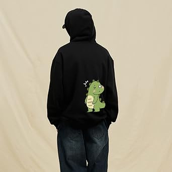Funny Dinosaur Couple Hoodie-Long Sleeve Thickened Pullover Sweatshirt Couple Matching Hoodie(Pack Of 1 Hoodie)