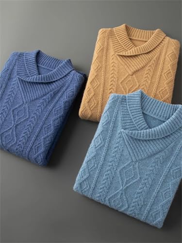 Men Cashmere Sweater Pullover Autumn Winter Thick Cashmere Knitwear Long Sleeve Casual Tops2