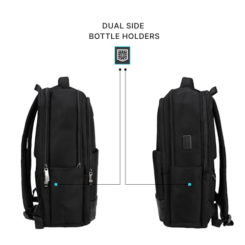 Image of F Gear Brussels Black 21L Premium Laptop Backpack | Fits 17 inch Laptop | USB & Type-C Charging Ports | Lightweight with Tablet Sleeve, 3 Compartments & a Hidden Pocket | Ideal for Office & Travel
