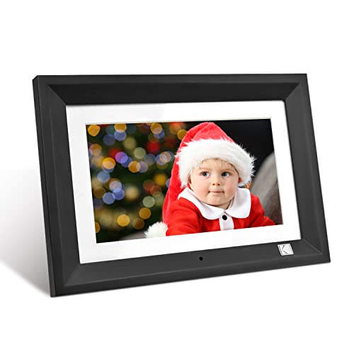One-Day Sale: Up to 50% Off Kodak 10.1 Inch Wood Digital Picture Frame with Remote Control, IPS Screen HD Display, Auto-Rotate, Wall Mountable, Programmable Auto On/Off, Enjoy Your Precious Moment in Slideshow - Black