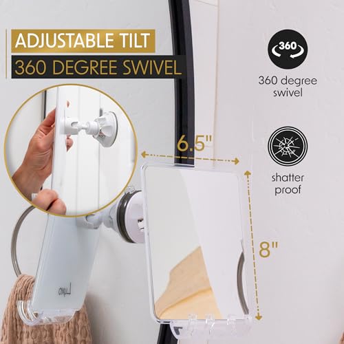 Image of Luxo Shower Mirror Fogless for Shaving, Shower Shaving Mirror - White /Clear
