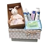 Cesta Regalo Bebe Higiene Recien Nacido con 6 Productos para Bebe Unisex, Canastilla de Cuidados para Bebe Primeros Meses, LA PARAFARMACIA OCIOPIA