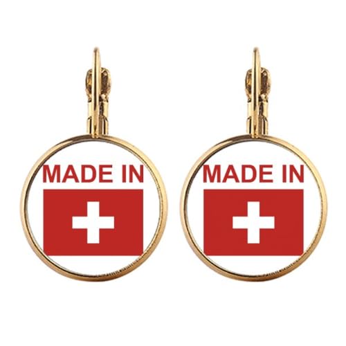 Boucles d'oreilles pendantes à clip Or jaune femme Suisse Country Love pendantes sans percer
