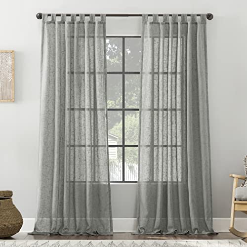 Archaeo Burlap Weave Linen Blend Tab Top Curtain, 50