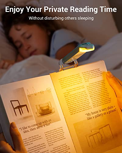 Dewenwils Usb Rechargeable Book Reading Light, Amber Glow, Blue Light Blocking, Brightness Adjustable For Eye-Care, Led Clip On Book Lights, Portable Bookmark Light For Kids (Blue) #TOP5