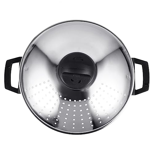 SOLUSTRE Cuiseur à Nouilles Inox 24 Cm Marmite De Cuisson Acier Inoxydable Chauffage Rapide Antiadhésive Filtration Intégrée Cuisson Pâtes Soupe Maison