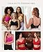 SHAPELLX Red Wireless Comfy Bra for Womens Breathable Lounge Seamless Bra Comfortable Soft Bralette V Neck Everyday Bras X-Large