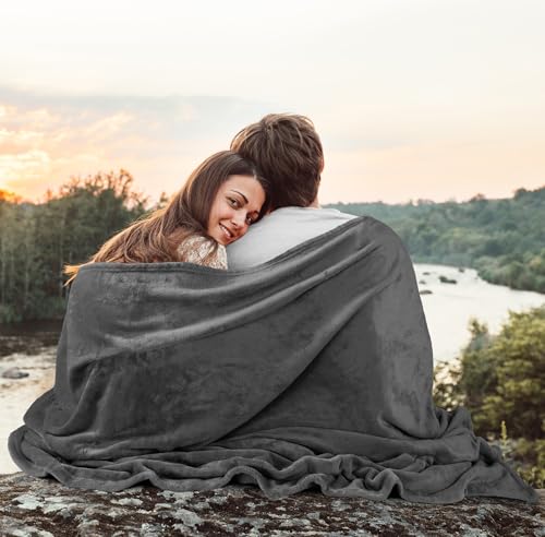 Utopia Bedding Fleece Blanket Queen Size Grey (90x90 Inches) Ultra Soft Warm Lightweight Microfiber Breathable Anti-Static Cozy Bed Blanket, All-Season Home Decor Gift for Men & Women by Utopia Bedding - Image 6