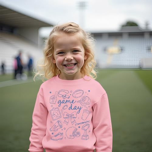 Toddler Baby Boy Girl Football Outfit Game Day Sweatshirt Letter Print Long Sleeve Shirt Crewneck Pullover Tops4