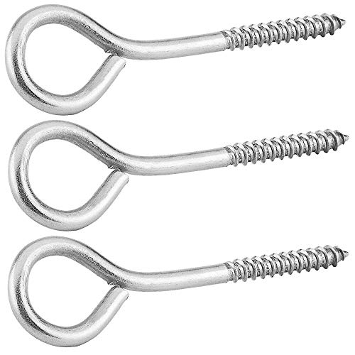 3/16 by 3 Inch Lag Screw Eye Stainless Steel 3 Pack