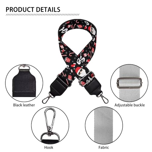 Image of Coldinair Christmas Purse Straps Replacement Funny Santa Claus Crossbody Bag Strap Wide Shoulder Strap Replacement Guitar Straps Purse
