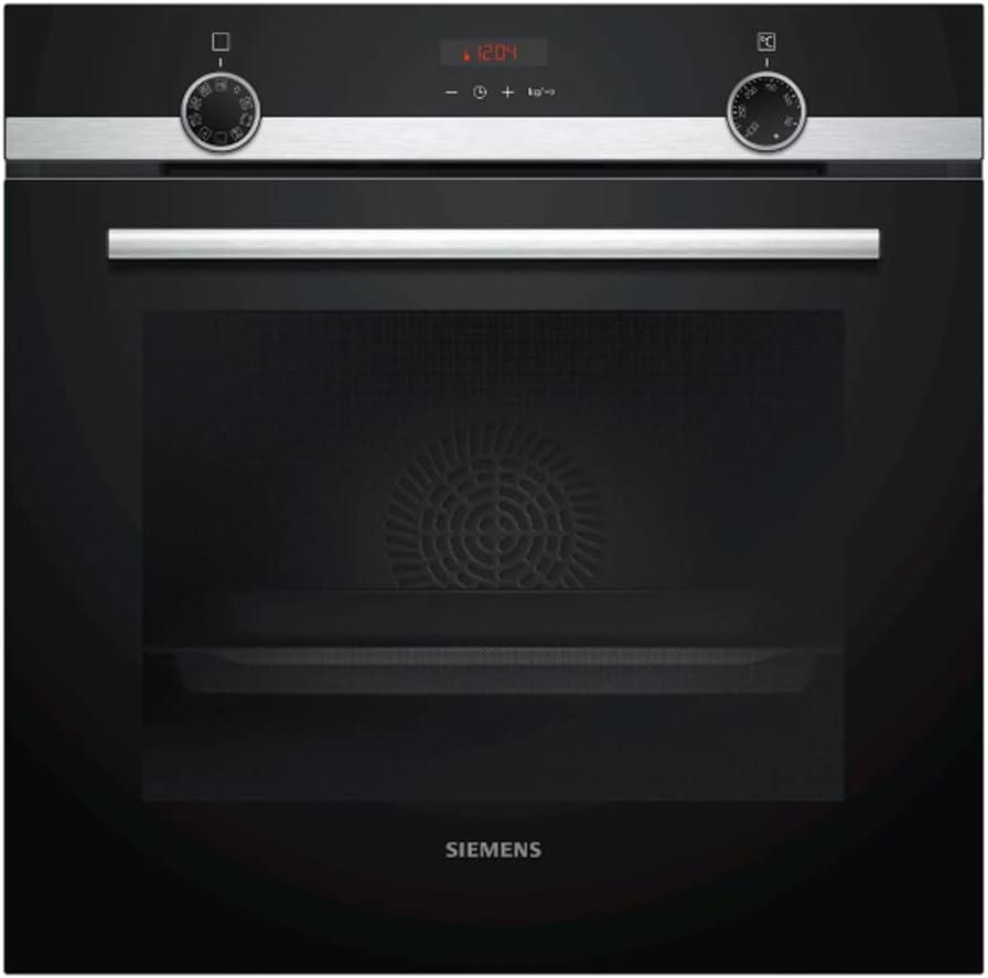 Siemens HB573ABR0 - Forno pirolisi da incasso a pirolisi nero e acciaio inox, multifunzione, calore rotante, 71 litri, porta fredda (4 vetri), classe energetica A Siemens HB573ABR0 - Forno pirolisi da incasso a pirolisi nero e acciaio inox, multifunzione, calore rotante, 71 litri, porta fredda (4 vetri), classe energetica A