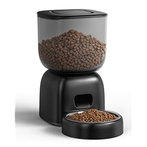 Automatic Cat Feeder, Cat Food Dispenser Battery-Operated with 180-Day Battery Life, Timed Pet Feeder for Cats and Dogs, Desiccant Bag, Programmable Portion Control, 4 Daily Meals, 10s Voice Recorder