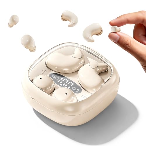 Xmenha Flat Sleep Mini Invisible Earbuds Wireless Bluetooth, Side Sleepers Flat Sleeping Small Tiny Micro Ear Buds Small Ears Low Profile Smallest Discreet Hidden Earbuds Headphones for Work 2-Pack