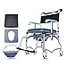 Chaise de Douche pour Les Personnes âgées avec Roues Salle de Bains Transport Mobile Chaise roulante Chaises Percées Fauteuil Roulant de Chevet pour Personnes âgées, handicapés Max.150kg
