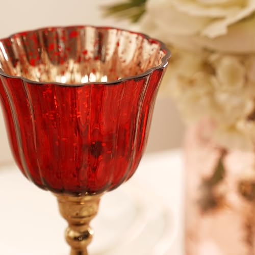 Image of Pure Home + Living Red and Gold Votive with Metal Stand - Large