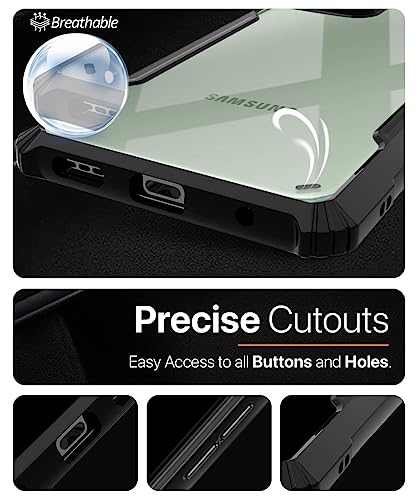 Image of WOW IMAGINE Shock Proof Clear Protective Back Case for Samsung Galaxy F14 5G - AirEDGE Technology | 360 Degree Camera Protection | Transparent Hybrid Back Case Mobile Cover - Earthy Black