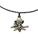 Produktbild JEAN'S FRIEND New Vintage Bronze Plated Skull Pirate Cowboy Western Metal Charm Pendant Anhänger Leather Necklace Ketten