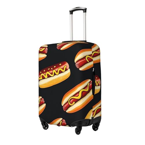 Food Hot Dogs Elastic Travel Luggage Cover, Washable Spandex Suitcase Protector, Anti-Scratch Fits 18-32 Inch2