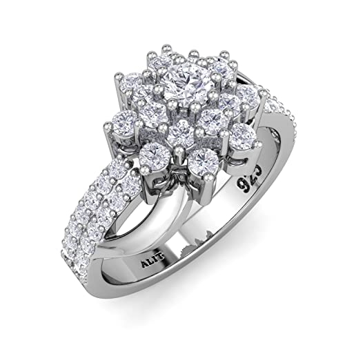 Image of AlitJewellery Flower Design Silver Ring 925 For Women CZ Stone 425